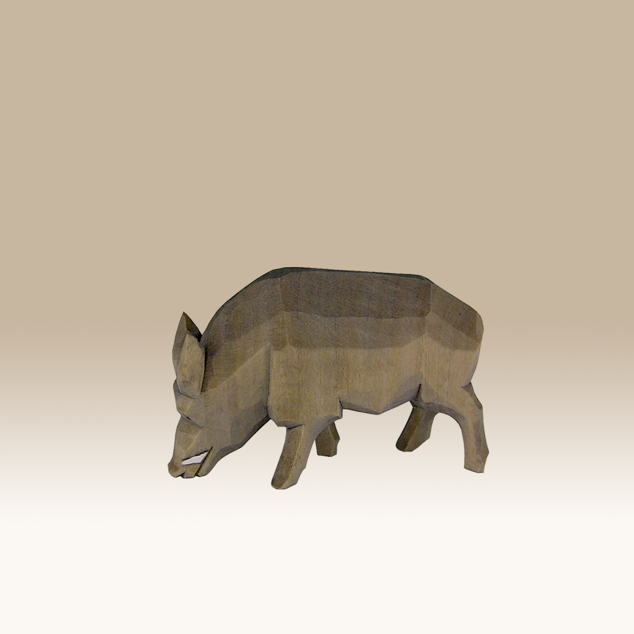 Geschnitztes Wildschwein, brechend