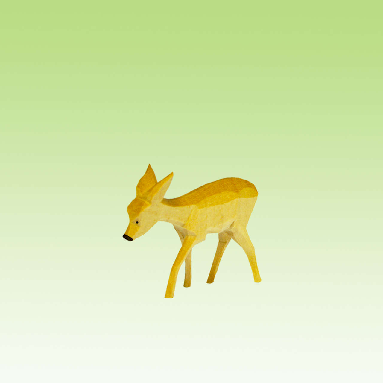 Geschnitztes Reh, ziehend