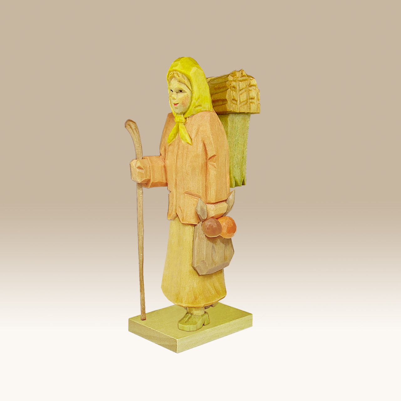 Geschnitzte Holzfrau, Typ a