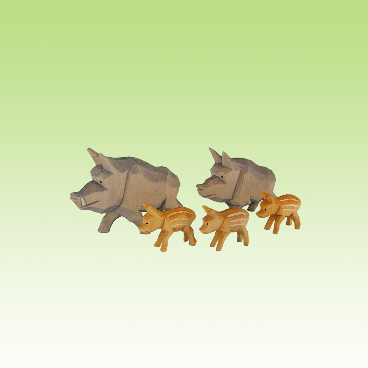 Geschnitzte Wildschweinrotte