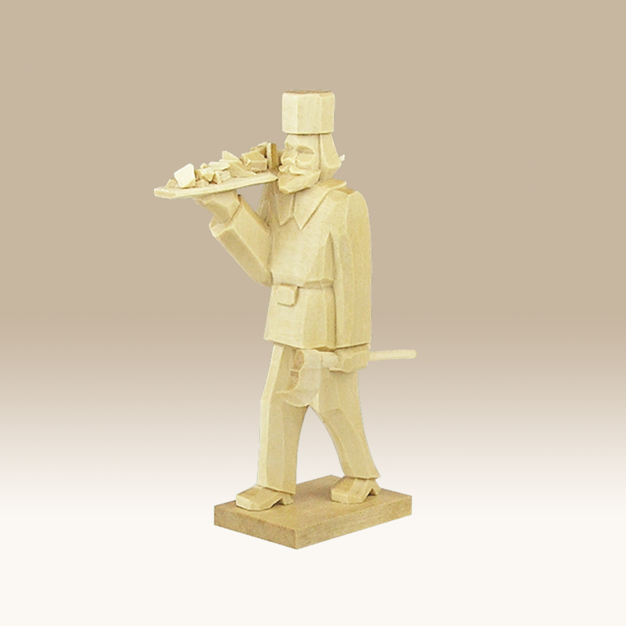 Geschnitzter Bergmann, mit Erzschale