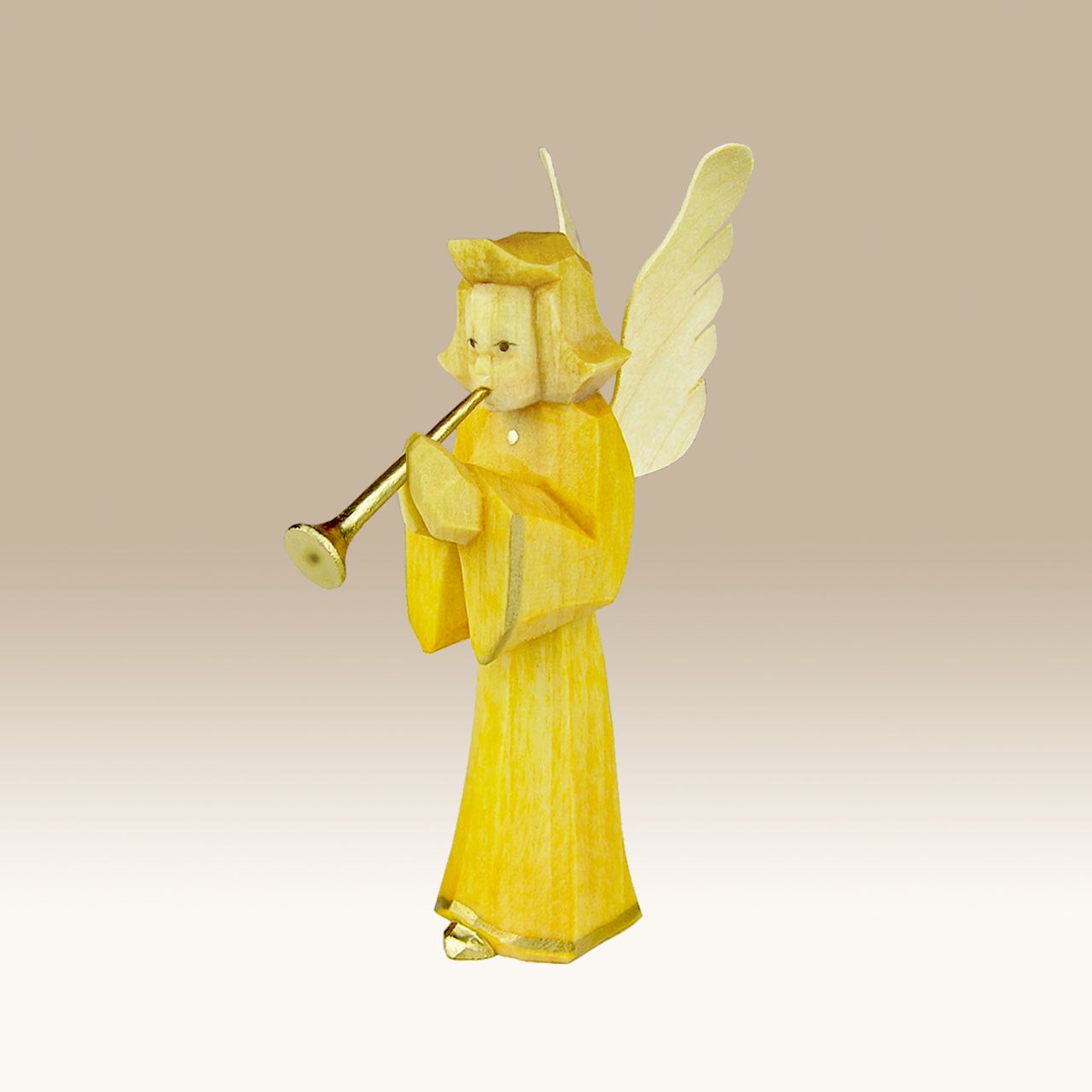 Geschnitzter Engel, Bläser