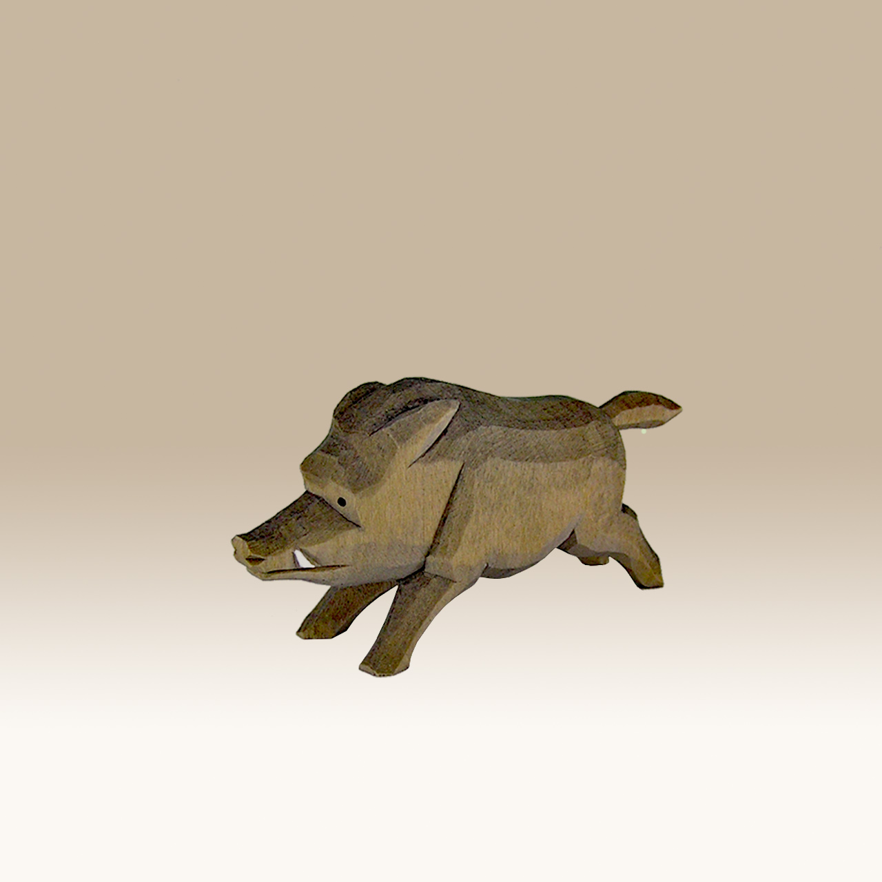 Geschnitztes Wildschwein, flüchtend