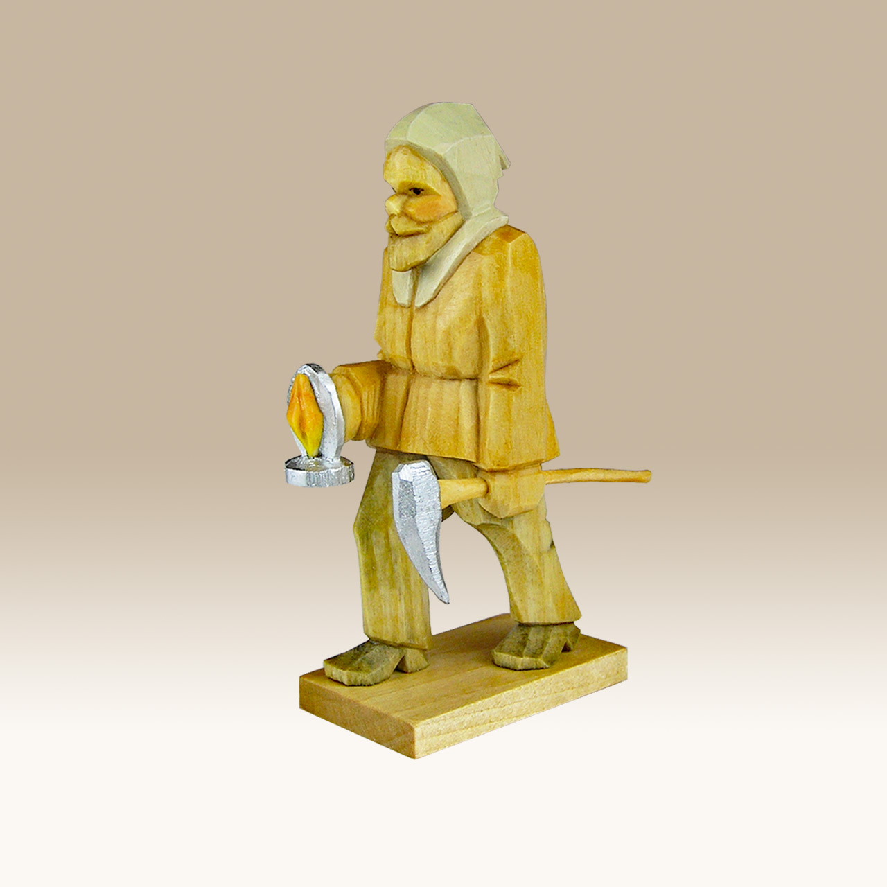 geschnitzter Bergmann mit Licht