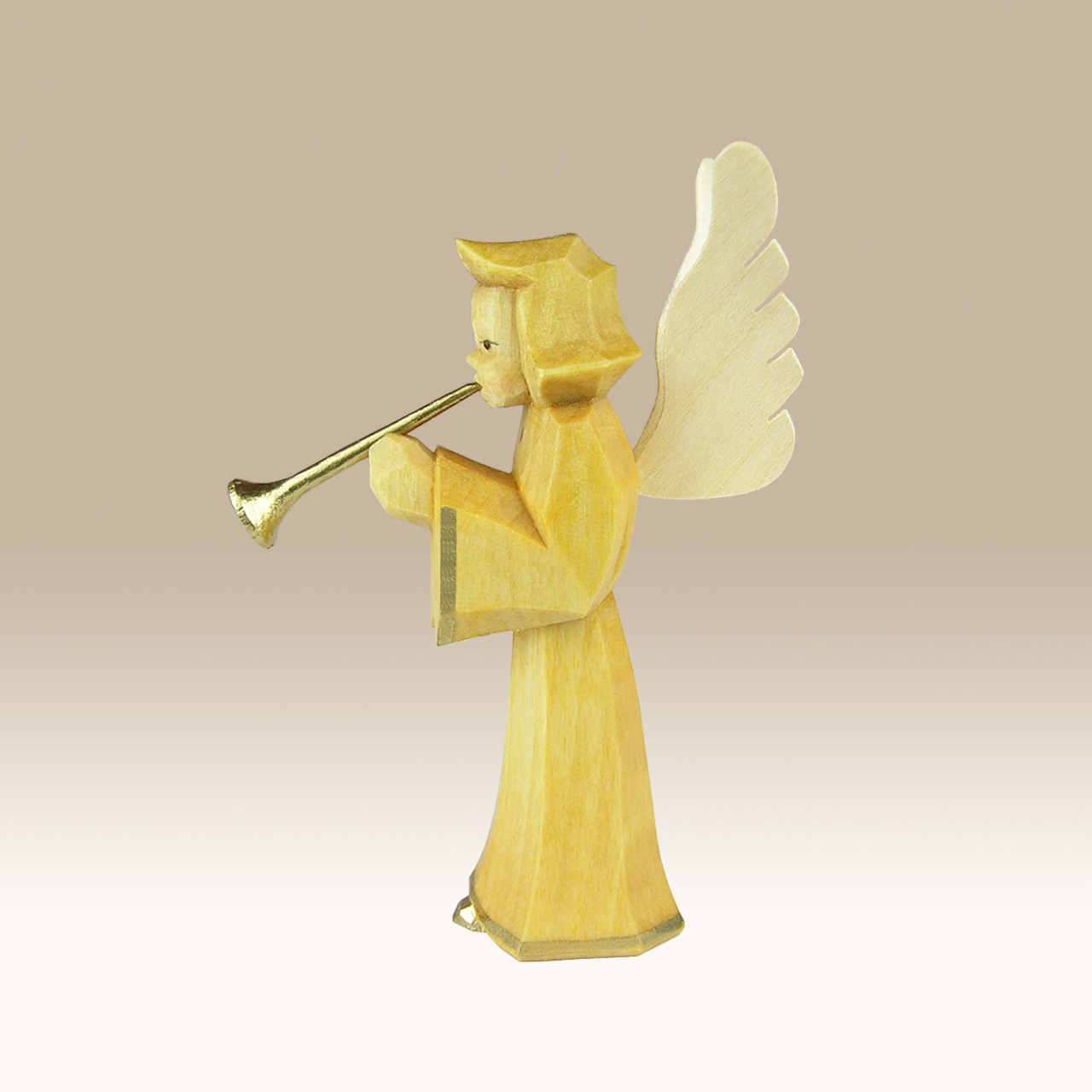 Geschnitzter Engel, Bläser