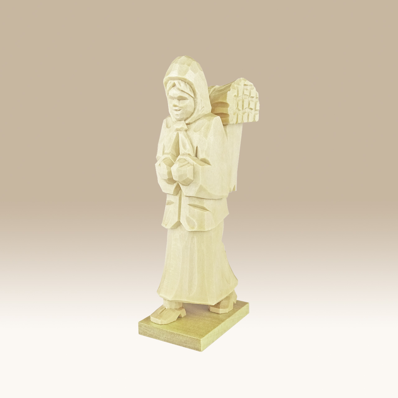 Geschnitzte Holzfrau, Typ a