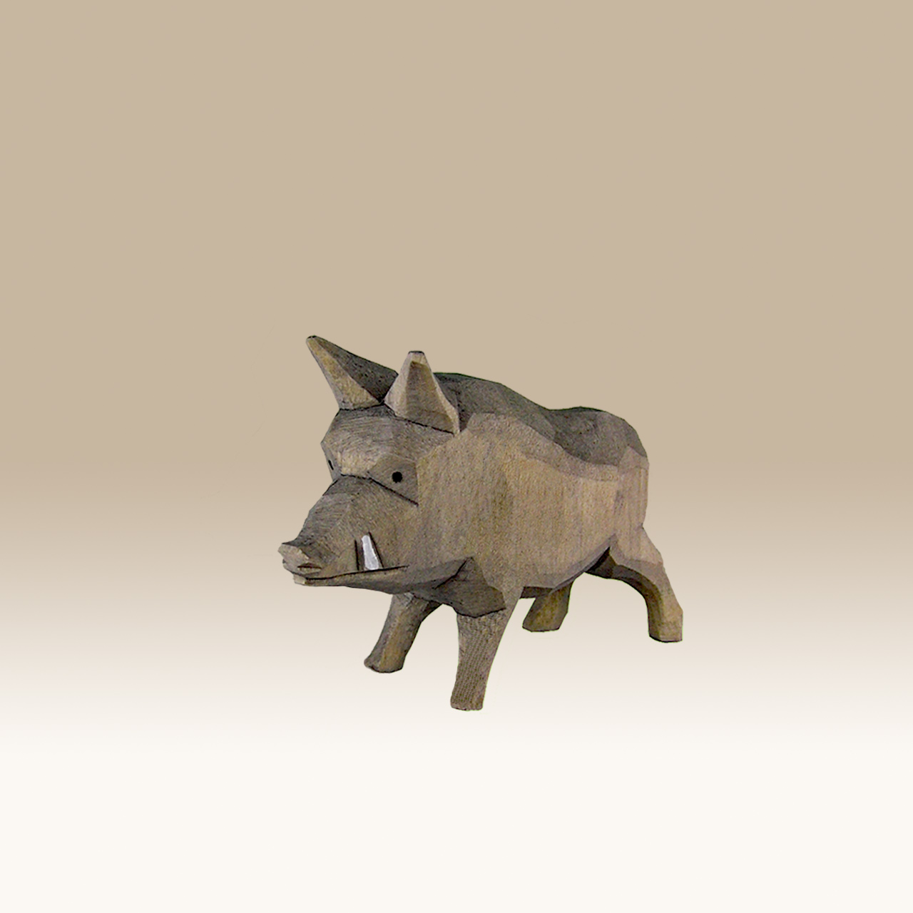 Geschnitztes Wildschwein, stehend
